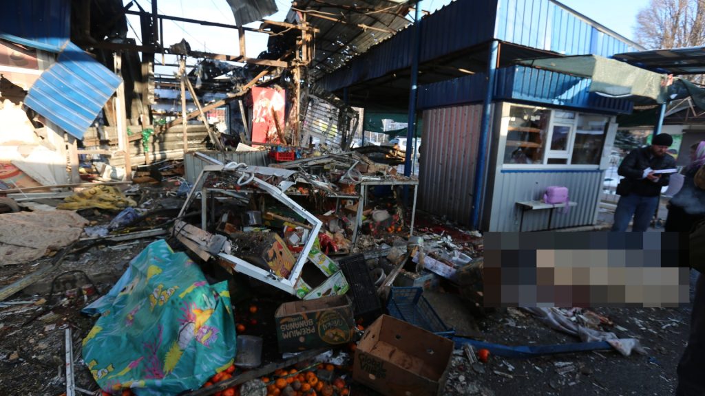 At least 27 feared dead after blast strikes shopping market in Russia-held Ukrainian city of Donetsk