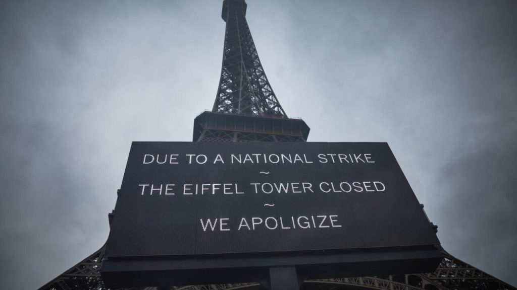 Paris’s Eiffel Tower closes as workers go on strike over management