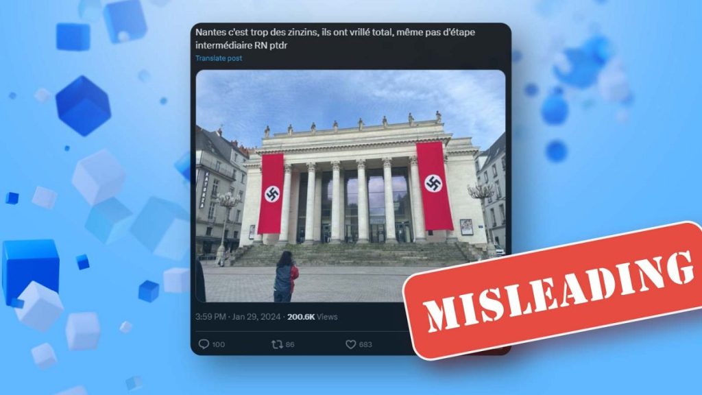 Why is the Nazi flag flying in the French city of Nantes?