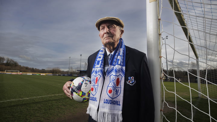 Devoted football fan, aged 100, celebrates love for his local team | Sport