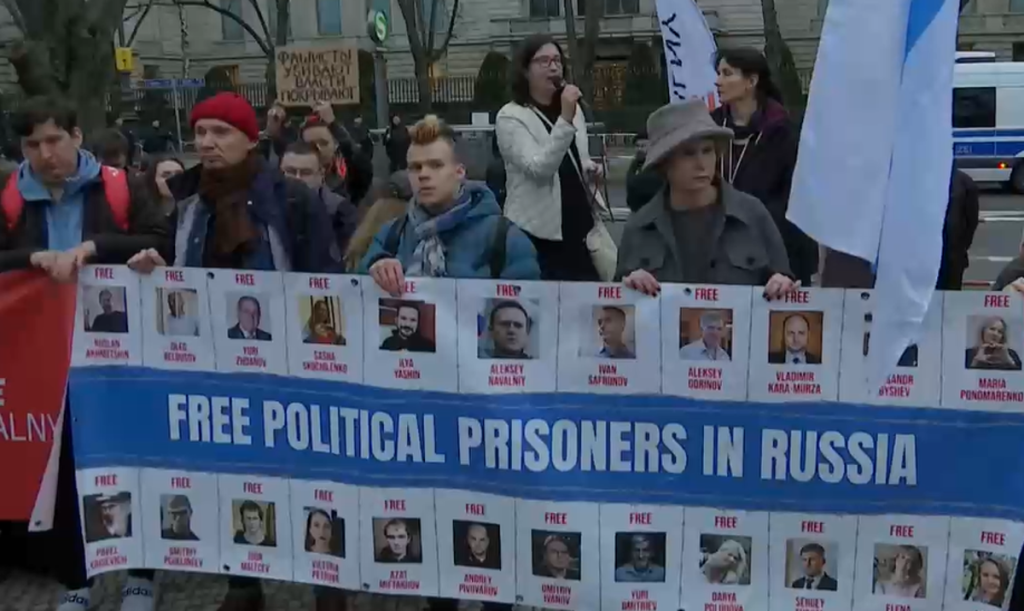 Watch live: Alexei Navalny protest held in Berlin after death