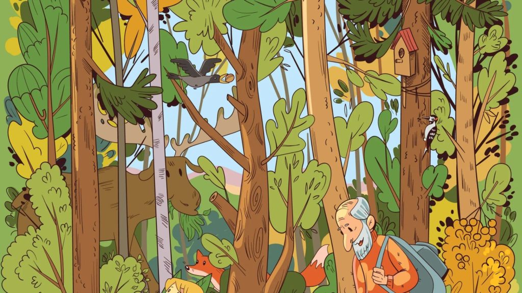 You need 20/20 vision to spot the bear – but only those with a high IQ can find the hidden apple in the forest too