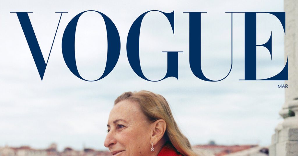 Miuccia Prada on Vogue Redefines Fashion’s Typical Cover Model