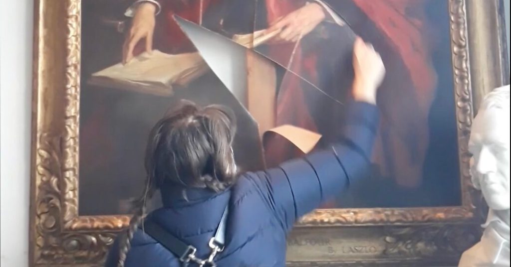 Activists Deface Portrait of Balfour, Who Supported Jewish Homeland