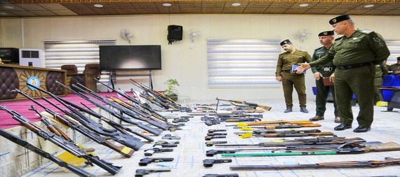 Seizing and confiscating a large quantity of unlicensed weapons