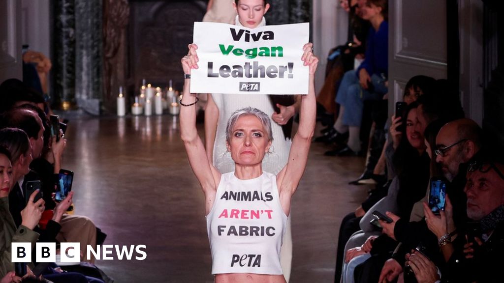 Victoria Beckham’s fashion show disrupted by Peta protesters