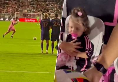 Messi’s free kick hits the little girl, the father comforts the crying daughter: “You were hit by Messi”