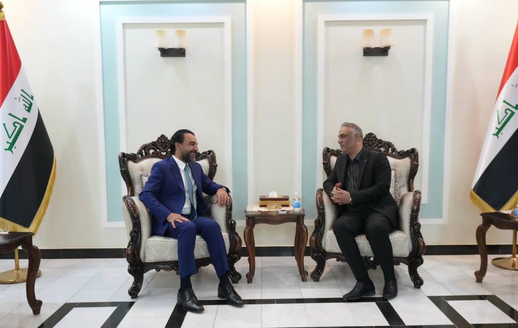 Head of the Taqaddam Party, Muhammad al-Halbousi, meets with the Secretary-General of the National Approach Alliance