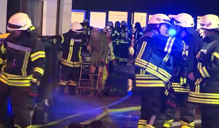 At least 4 dead & 15 injured as fire rips through care home in Germany as elderly residents rescued from windows
