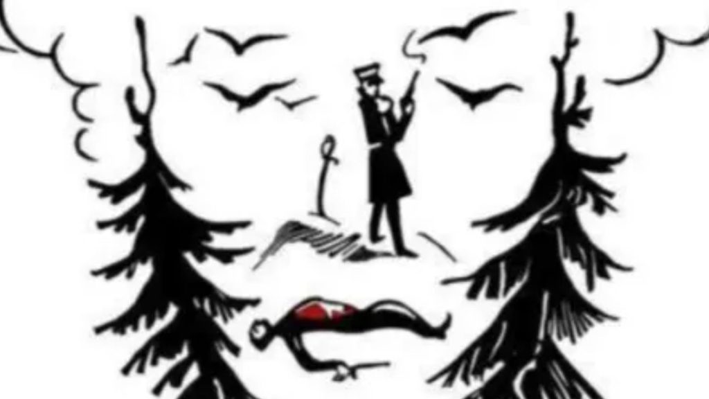 Everyone can see the murder victim but you need 20/20 vision to help the cop find the witness in this optical illusion