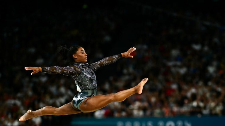 Gymnast Simone Biles chases her first Paris Olympic gold