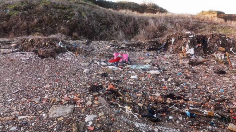 Lorries dumped waste on beach – as Sky News told gangs can ‘make millions’ from illegal tipping | UK News