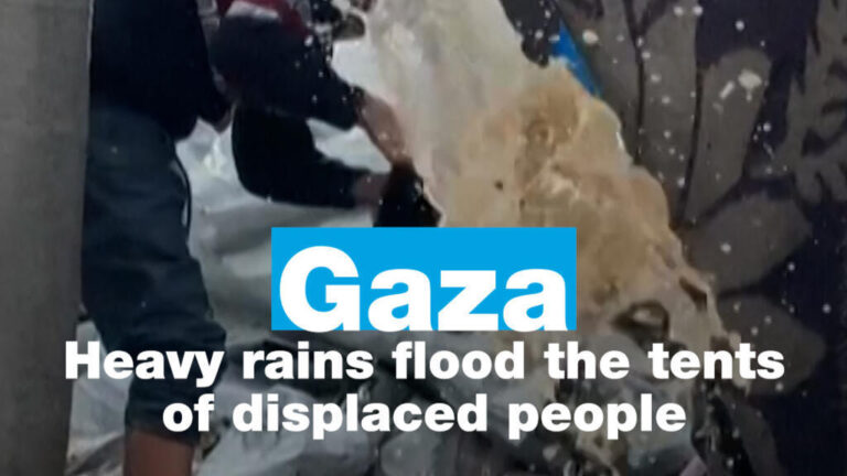 Gaza: Heavy rains flood the tents of displaced people