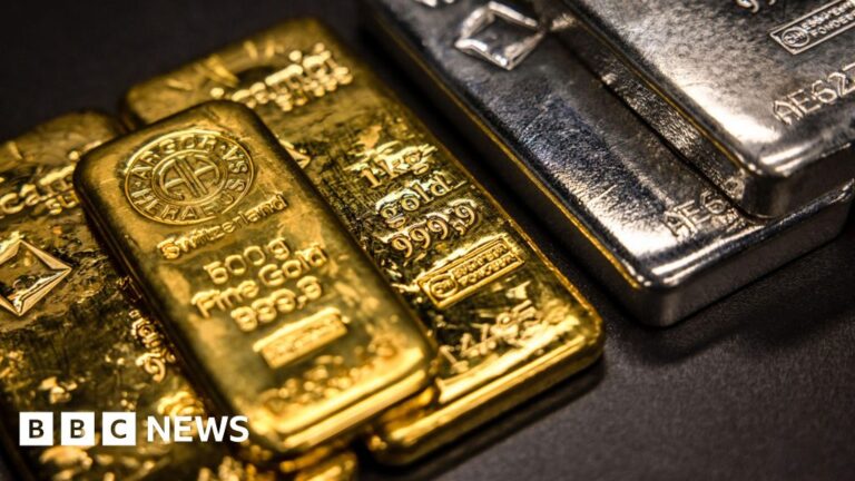 Gold and silver prices plunge after Friday's losses