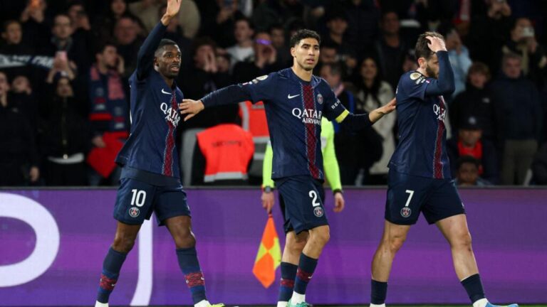 Dembélé at the double as league leaders PSG down Toulouse