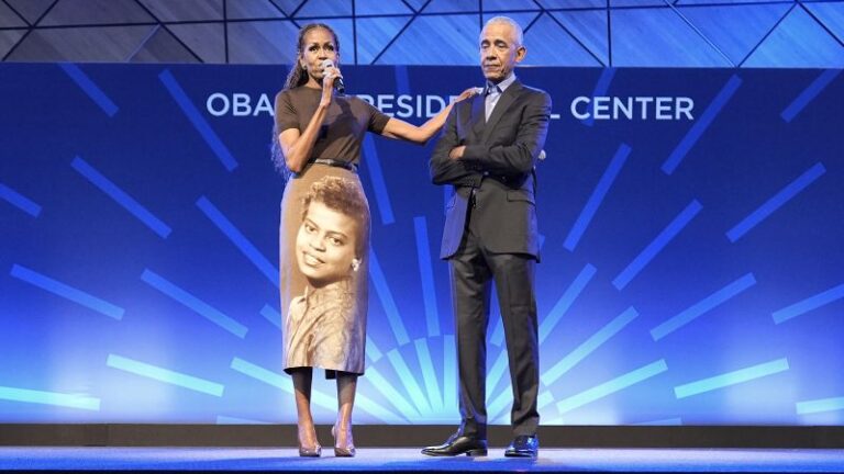 Michelle Obama honors her late mother in a custom-made Acne Studios skirt