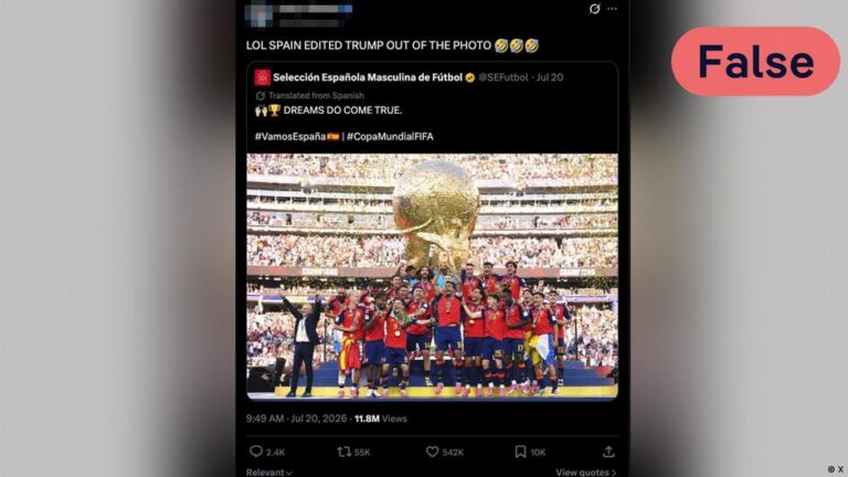 Trump wasn’t edited out of Spain World Cup photo