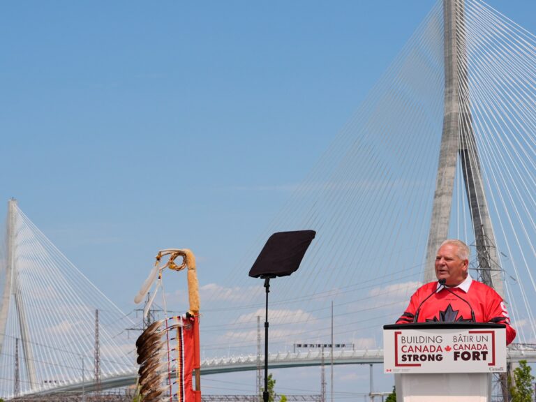 Canada marks Gordie Howe bridge opening without US after trade war deepens | Trade War News