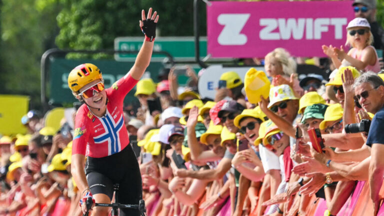 Haugset takes Women’s Tour de France yellow jersey with long solo breakaway